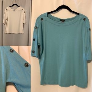 2 For 1 - Ponte Button Sleeve Top